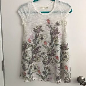Ginger G Small White Floral pull on shirt